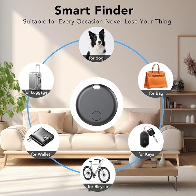 Air Tracker Tag for Android 4 Pack(NOT iOS or Huawei), Bluetooth Tracker Android Item Finder Smart Tracker Luggage Tags, GPS Locator Device for Keys, Wallet,Bike, No Monthly Fee Smart Tag