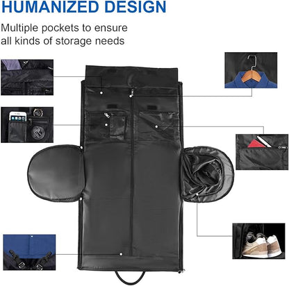 seyfocnia Convertible Travel Garment Bag,Carry on Garment Duffel Bag for Men Women - 2 in 1 Hanging Suitcase Suit Business Travel Bag