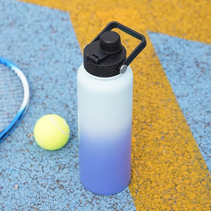 BJPKPK Insulated Water Bottles with Straw Lid, 40oz Cold & Hot Thermo, Stainless Steel Metal Water Bottle with 3 Lids, Reusable Thermo, Cups, Mugs, Tumblers,Charming Red