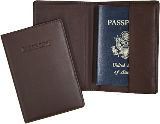 Royce Leather Rfid Blocking Passport Travel Document Organizer In Genuine Leather Packing Organizer, Brown 2