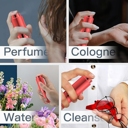 20ML Perfume Atomizer, Travel Cologne Spray Bottle, Mini Empty Sprayer Dispenser (Red, 4PCS)