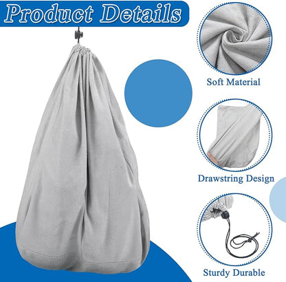4 Pcs Travel Shoe Bags Spandex Shoes Pouch with Interior Divider and Drawstring for Women Men Luggage Packing(Grey)