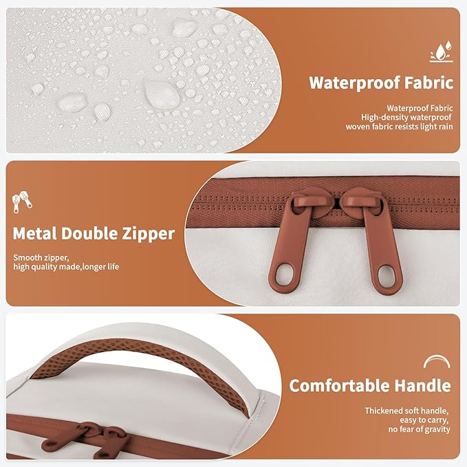 ZOMFELT Travel Backpack for Women Men, Carry On Backpack, TSA 15.6inch Laptop Backpack Flight Approved, Personal Item Travel Bag Nurse Bag Casual Daypack for Weekender Business Trip, Khaki White