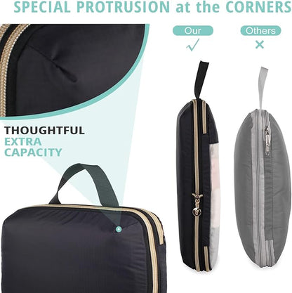 See Through Expandable Compression Packing Cubes, Mesh Travel Packing Cubes for Suitcases, Lightweight Organizers Bag Set for Travel Essentials for Luggage