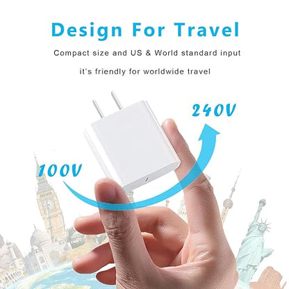 iPhone 16/15 Fast Charger Block, USB Type C Wall Charger 2Pack 20W PD Charging Brick Power Adapter Plug Box for Apple iPhone 16 Pro Max/iPhone 15 Plus/iPhone 14 Pro Max/14 Plus/13 Pro/12 Pro/Mini/iPad