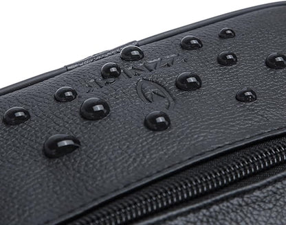 Genuine Leather Fanny Pack/Waist Bag/Organizer with Adjustable Belt, Multiple Pockets For Men and Women