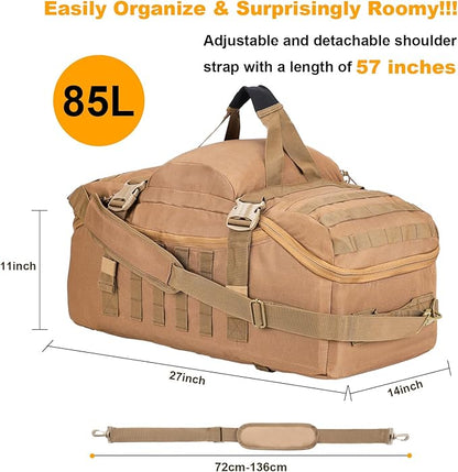 Greencity Travel Duffel Bag for Weekend Overnight Bag Waterproof Small Large for Men Women 30L 45L 85L Coyote