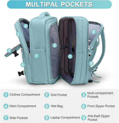 Casual Backpack Traveling Backpack, A-blue, Expandable, Travel Backpacks