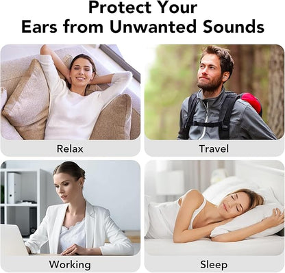 Ear Plugs for Sleeping Noise Cancelling, 45dB Earplugs for Noise Reduction, Reusable Noise Cancelling Ear Plugs Hearing Protection for Focus/Study/Work/Concert, Silicone EarPlugs with Case & 8 Eartips