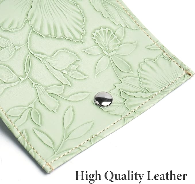 Pill Organizer,LIZIMANDU Weekly Travel Pill Case Box Medication Reminder Daily AM PM, Day Night 7 Compartments,for 4 Times A Day, 7 Days a Week-Includes Leather PU Carrying Case(1-Carved Green4)