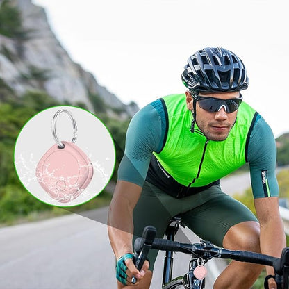 Air Tracker Tags-4 Pack, Bluetooth Tracker Works with Apple Find My APP (iOS Only), Bluetooth Smart Air Tag Keys Finder and Item Locator for Keys, Bags, Luggage, Wallet, Replaceable Battery