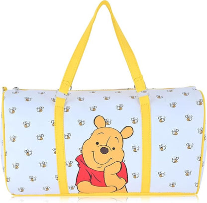 Disney Winnie the Pooh Travel Bag, Duffle Bag, Overnight Bag, Weekender Bag | Mini 16 Inch Leather Classic Premium Travel Duffle Bag for Women, Men, Adults