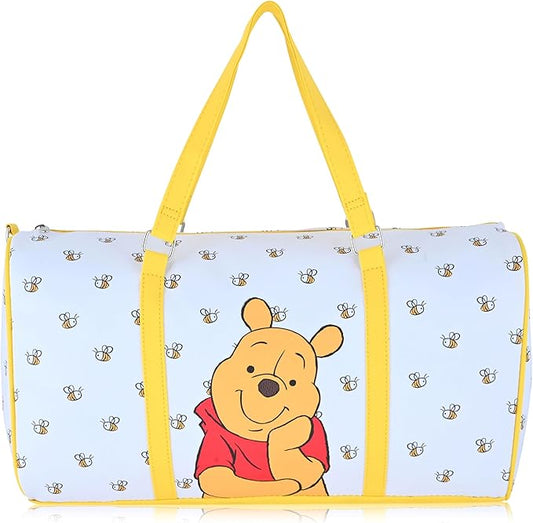 Disney Winnie the Pooh Travel Bag, Duffle Bag, Overnight Bag, Weekender Bag | Mini 16 Inch Leather Classic Premium Travel Duffle Bag for Women, Men, Adults