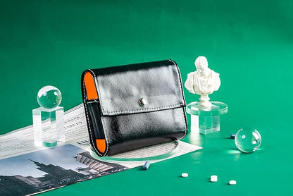 Pill Organizer,LIZIMANDU Weekly Travel Pill Case Box Medication Reminder Daily AM PM, Day Night 7 Compartments,for 4 Times A Day, 7 Days a Week-Includes Leather PU Carrying Case (Pure Black)