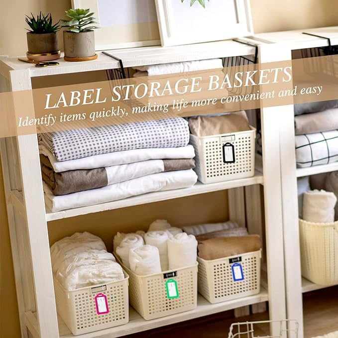 200 Pieces Bulk Luggage Tags for Suitcases Plastic Backpack Book Bag Baggage Name Tags