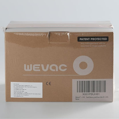 Wevac 8” x 150’ Food Vacuum Seal Roll Keeper with Cutter, Ideal Vacuum Sealer Bags for Food Saver, BPA Free, Commercial Grade, Great for Storage, Meal prep and Sous Vide (8" x 150')