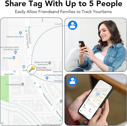 Tracker Tags-4 Pack, Bluetooth Tracker Works with Apple Find My APP (iOS Only), Keys Finder and Item Locator for Luggage, Backpack, Suitcases, Replaceable Battery, IP67 Waterproof weTag pro