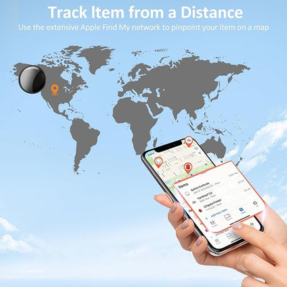 Tracker Tags - 2 Pack Black，Bluetooth Tracker Work with Apple Find My (iOS Only), Smart Tracker with Protective Case, Item Finders Locator Air Smart Tag for Luggage，Key，Wallet，Suitcase