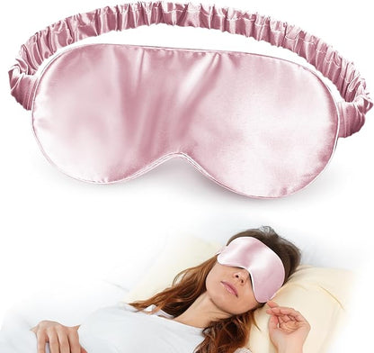SilkDream 100% Mulberry Silk Sleep Mask Eye Mask for Sleeping 22 Momme Nature 6A Real Silk Gifts for Women&Men Pink