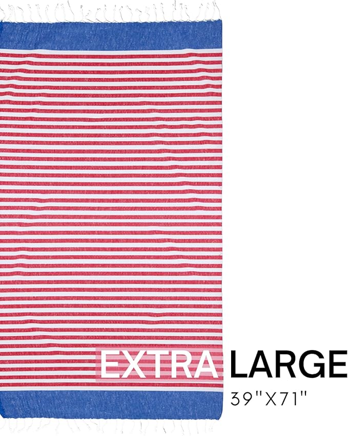 BAY LAUREL Turkish Beach Towel with Travel Bag 39 x 71 Quick Dry Sand Free Lightweight Large Oversized Towels Light