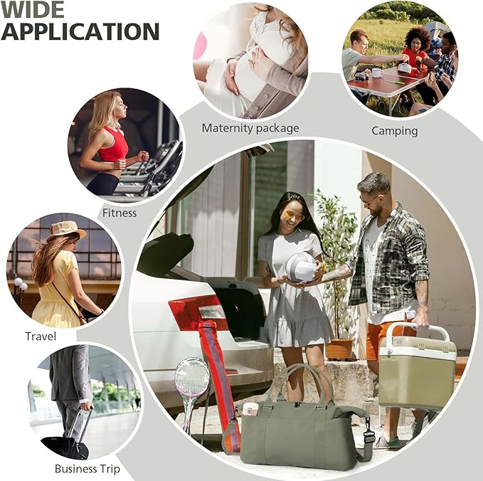 Travel Duffle Bag, Waterproof Weekender Bag Carry On Tote Bags for Women, Travel Essentials Sport Gym Bag for Men, Hospital Bag for Labor and Delivery, Overnight Bag Luggage Bag with Trolley Sleeve