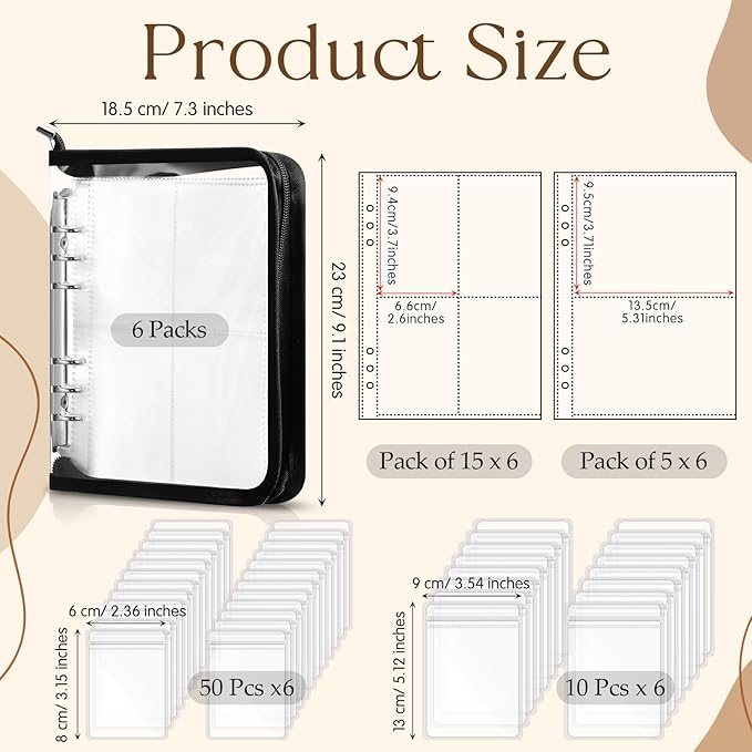 6 Sets Transparent Jewelry Storage Book Travel Jewelry Organizer Earring Organizer Case Bracelet Holder for Necklace Earrings Ring Holder with Clear Zippered Pouch Anti Tarnish Pouches