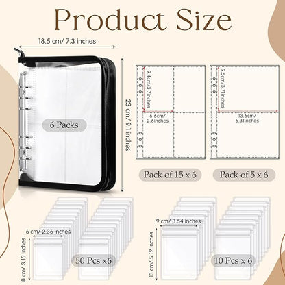 6 Sets Transparent Jewelry Storage Book Travel Jewelry Organizer Earring Organizer Case Bracelet Holder for Necklace Earrings Ring Holder with Clear Zippered Pouch Anti Tarnish Pouches