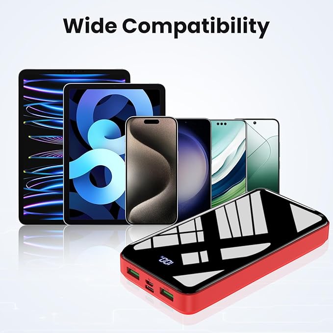 Portable Charger 27000mAh Power Bank, 22.5W Fast Charging USB C Battery Pack, 3 Outputs&2 Inputs, LED Display, External Battery Bank for iPhone 17/16/15 Pro, Android Cell Phone etc