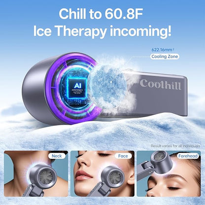 Handheld Portable Fan with Ice Cooler: 100-Speed 5500mAh Rechargeable Handheld Fan, 12H Time Hand Cooling Personal Fans with 20000 RPM Air Turbo Tech for Travel Outdoor (Purple)