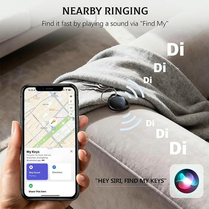 2025 Upgraded [Apple MFi Certified] Air Tracker 4 Pack, Smart Tag Item Finder Works with Apple Find My (iOS Only), Air Track Locator with Sound, Tracker Tags for Keys, Luggage, Bag, Suitcases, Wallet