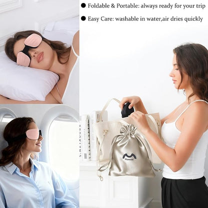 100% Blackout Sleep Eye Mask for Women Men, Zero Pressure Sleeping Mask - Sleeping Mask and Eyelash Friendly Night Blindfold, Adjustable Ultra Soft Comfortable for Dry Eye Mask (Grey)