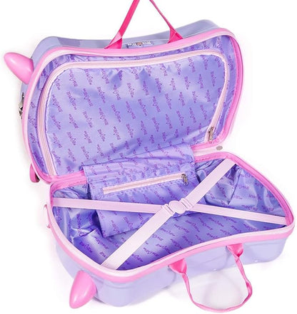 MILK&MOO Rideable Kids Suitcase Little Mermaid, Fun and Safe, Durable, Spacious and Ergonomic Design, 360° Swivel Wheels, for Children Aged 2-6 Years, 21 L, Maximum Riding Weight 50kg / 110 Lb