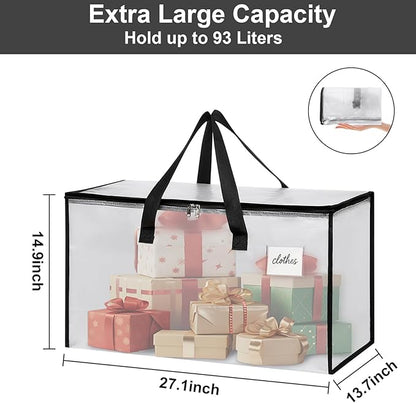 Moving Bags Heavy Duty – Clean Packing Solution, Large Storage Totes with Zippers and Handles for Moving and Organizing