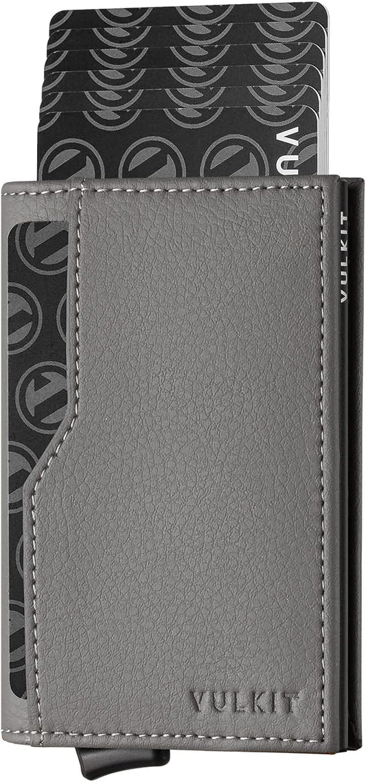 VULKIT Card Holder Wallet with Double ID Windows RFID Blocking Pop Up Wallet Minimalist Design for 12 Cards