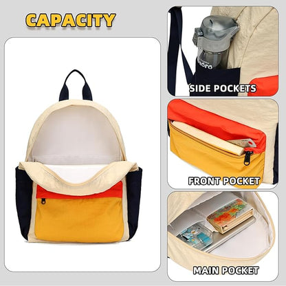 willikiva Kids Backpack for School Boys Girls Teens Toddler Backpack Waterproof Kindergarten Preschool Elementary Bookbag Children Travel Bag(Off White Yellow,Small)