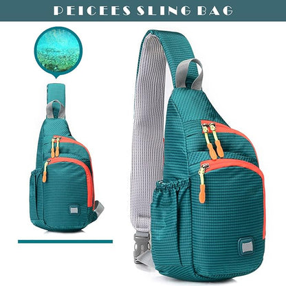 Peicees Small Sling Backpack Waterproof Unisex Shoulder Bag Chest Crossbody Daypack