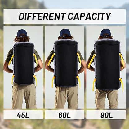 MIER Large Duffel Backpack Sports Gym Bag with Shoe Compartment, Heavy Duty and Water Resistant, Gray, 45L