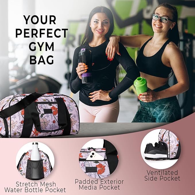 Vooray Burner Gym Duffel Bag, Gym Bag for Women and Men with Shoe Compartment, Weekender, Overnight & Travel Duffel for Sports and Workout