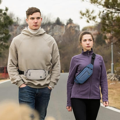 WATERFLY Fanny Pack Waist Bag: Small Hip Pouch Bum Bag Fannie Pack Phanny Fannypack Waistpack Bumbag Beltbag Sport Slim Fashionable for Jogging Hiking Hiker Woman Man