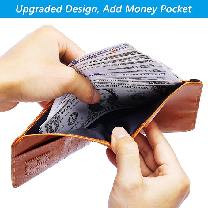 Airtag Passport Holder Cover Wallet Travel Essentials RFID Blocking Leather Card Case International Must Haves Travel Accessories for Women Men(119#Claybank)