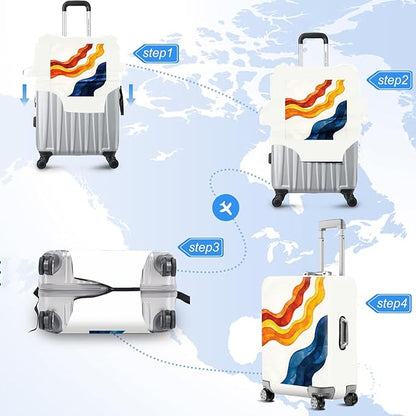 ANNA QUEEN Abstract pattern Travel Luggage Cover Suitcase Protector Suitcase Cover Anti-Scratch,Stretchable Fit for 18-32Inch Luggage,Travel Bag Cover Washable XL(fits 29-32Inch suitcase)