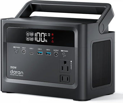DaranEner Portable Power Station 230.4Wh LiFePO4 Battery, 350W Power Bank with AC Outlet 110V/ 700W Surge, Solar Generator Fast Charging for Camping, Laptop, Emergency, RV, Off-Grid Living