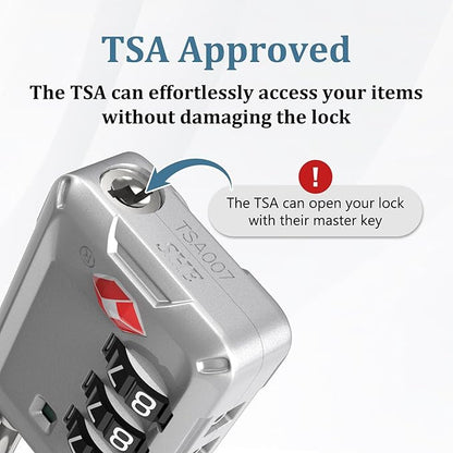 Joyway Luggage Locks TSA Approved, Travel Lock with Zinc Alloy Body, Open Alert, Easy Read Dials, for Travel Suitcase, Bag, Backpack, Tent, Fence, Lockers