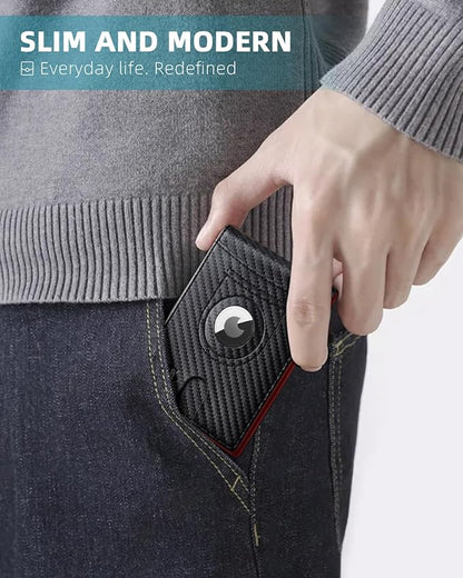 Zitahli Men's Wallets Airtag Holder Slim Rfid Leather with Gift Box