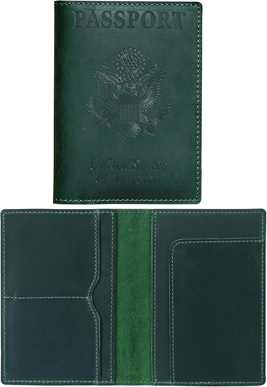 HIFA Leather Passport Holder, Handmade Passport Cover with Card and Ticket Slot - Genuine Leather, Elegant Design, Easy Access - Passport Case, Passport Wallet, Passport Holder