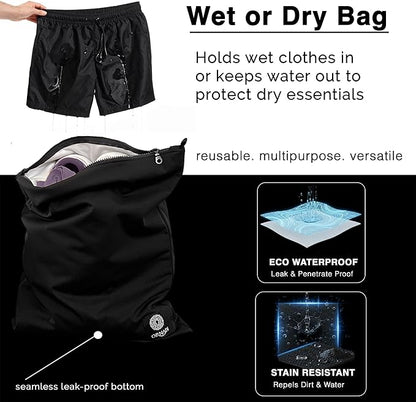 Waterproof Sweaty Clothes Bag Antimicrobial Wet Dry Pouch Inhibits Bacteria & Smelly Odor from Dirty Sport Laundry & Swimsuits for Fresh Gym Bag & Travel Luggage 14.5 X 17 inch Eco Made In USA