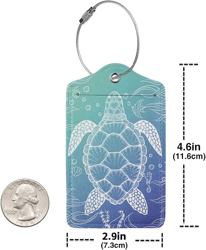Ocean Sea Turtle Luggage Cover Washable Suitcase Protector, Turtle Theme Party Luggage Tag Travel Birthday Gifts For Men Women (S 18-21 Inch Luggage)