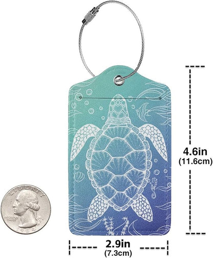Ocean Sea Turtle Luggage Cover Washable Suitcase Protector, Turtle Theme Party Luggage Tag Travel Birthday Gifts For Men Women (L 26-28 Inch Luggage)