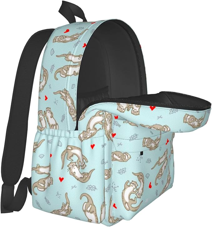Otter Backpack Book Bags Lightweight Casual Laptop Backpacks Travel Daypack For Man Woman