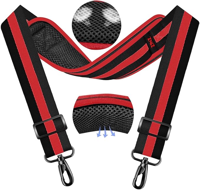 ZINZ 79.5" Universal Strap with Ultra-Thick Fixed Breathable Pad - Adjustable Heavy-Duty Shoulder Strap for Laptop, Crossbody, Luggage, Gym, Camera Bag and More - TW01B02